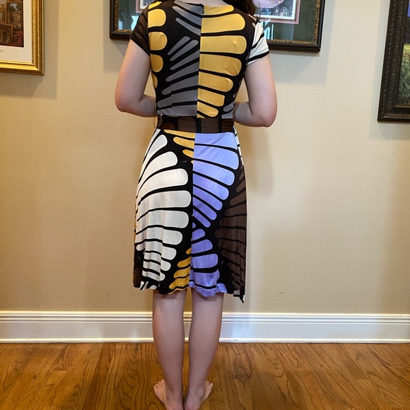 ISSA London Signed 💯 Silk Wrap Feather Dress - US 4 - Picture 11 of 12